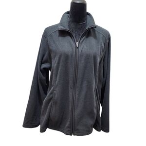 Lands End Women's Black Fleece full zip  jacket
